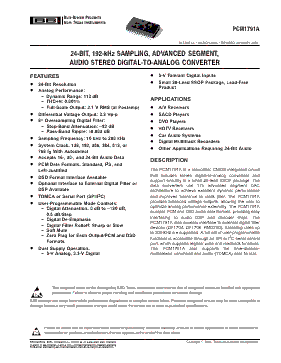 PCM1791ADB Datasheet PDF - Texas Instruments