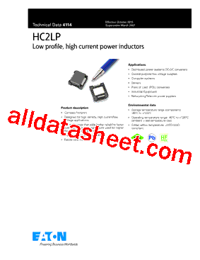 HC2LP-R47-R Datasheet PDF - Eaton All Rights Reserved.