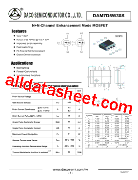 DAM7D5W30S Datasheet PDF - DACO SEMICONDUCTOR CO.,LTD.