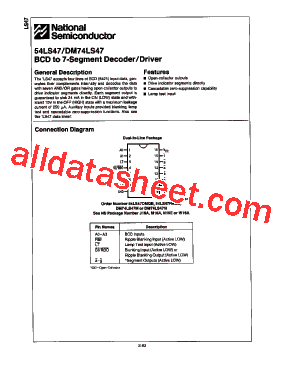 DM74LS47 Datasheet PDF - National Semiconductor (TI)