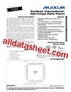 MAX4940 Datasheet PDF - Maxim Integrated Products