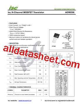 AOW296 Datasheet PDF - Inchange Semiconductor Company Limited