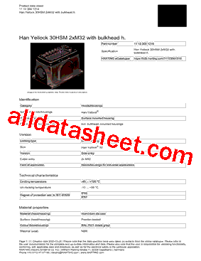 11123001216 Datasheet PDF - HARTING Technology Group