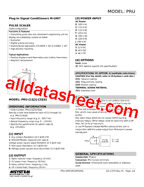 PRU-13-H Datasheet PDF - M-System Co.,Ltd.