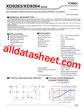 XD9263 Datasheet PDF - Torex Semiconductor