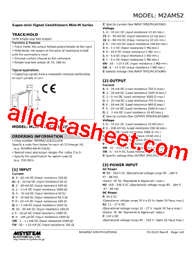 M2AMS2-DC-R2/CE Datasheet PDF - M-System Co.,Ltd.