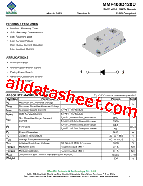 MMF400D120U Datasheet PDF - MacMic