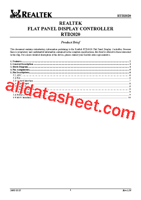 RTD2020 Datasheet PDF - List of Unclassifed Manufacturers