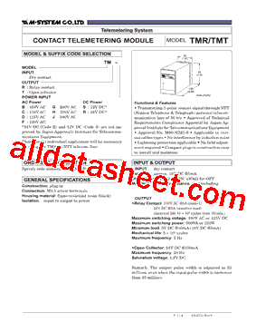 TM-R-R Datasheet PDF - M-System Co.,Ltd.