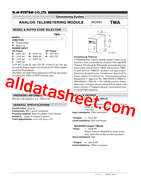TMA-R-R Datasheet PDF - M-System Co.,Ltd.