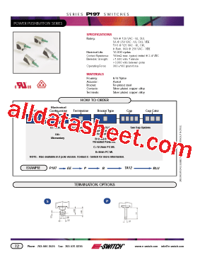 P197EEPATA12BLU Datasheet PDF - E-SWITCH
