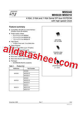 M95040-RMB6G/W Datasheet PDF - STMicroelectronics