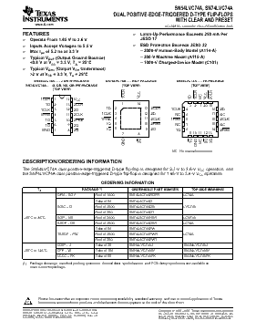 SN74LVC74APWRG4 Datasheet PDF - Texas Instruments