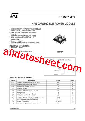 ESM2012DV Datasheet PDF - STMicroelectronics