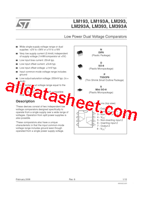 LM393D Datasheet PDF - STMicroelectronics