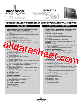 BCM5702 Datasheet PDF - Broadcom Corporation.