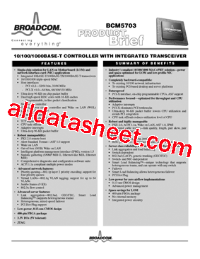 BCM5703 Datasheet PDF - Broadcom Corporation.