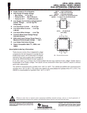 LM393D Datasheet PDF - Texas Instruments