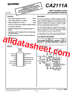 CA2111A Datasheet PDF - Harris Corporation