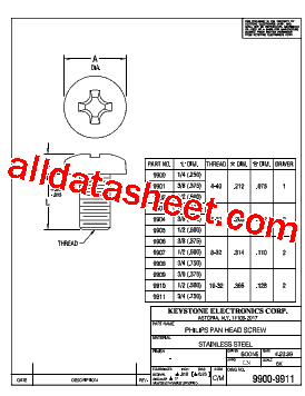 9910 Datasheet PDF - Keystone Electronics Corp.