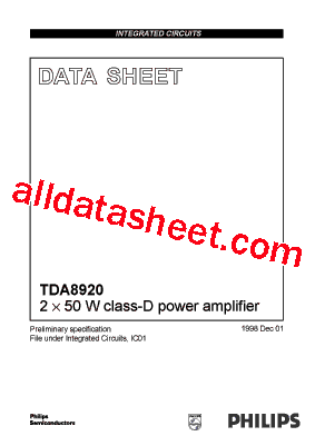TDA8920J Datasheet PDF - NXP Semiconductors