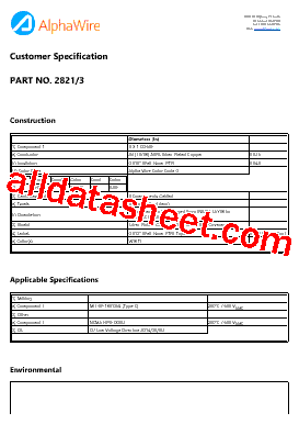 2821/3 Datasheet PDF - Alpha Wire