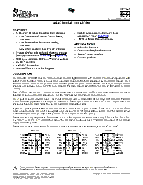 ISO7240CDW Datasheet PDF - Texas Instruments
