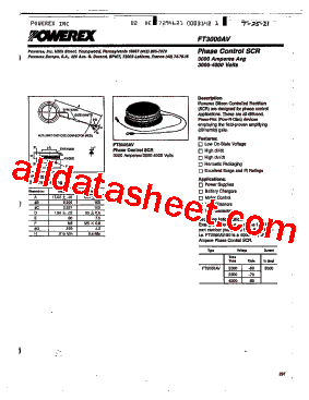 FT3000AV-80 Datasheet PDF - Powerex Power Semiconductors
