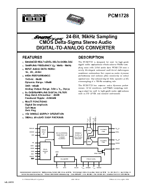 PCM1728E.B Datasheet PDF - Texas Instruments