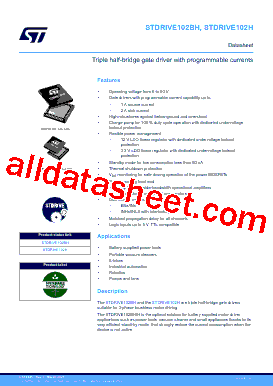 STDRIVE102BH Datasheet PDF - STMicroelectronics