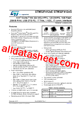 STM32F412RGT6PTR Datasheet PDF - STMicroelectronics