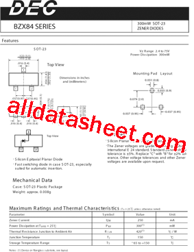 BZX84-C33 Datasheet PDF - DAESAN ELECTRONIC CORP.
