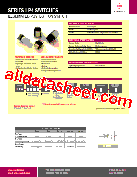 LP4-OA-1-R-G-B-R-R Datasheet PDF - E-SWITCH
