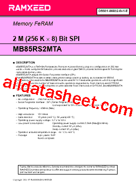 MB85RS2MTAPF-G-BCE1 Datasheet PDF - RAMXEED LIMITED