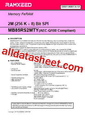 MB85RS2MTYPN-GS-AWEWE1 Datasheet PDF - RAMXEED LIMITED
