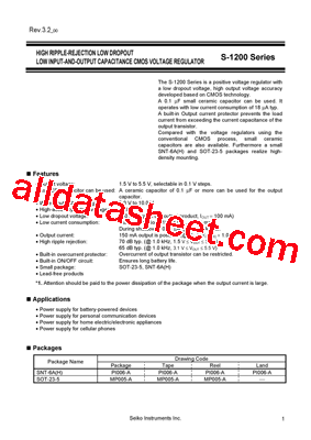S-1200 Datasheet PDF - Seiko Instruments Inc