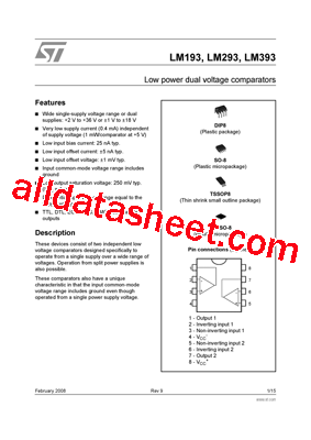 LM393D Datasheet PDF - STMicroelectronics