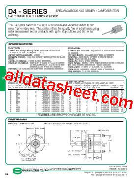D4C0106S-L60C Datasheet PDF - Electroswitch Electronic Products