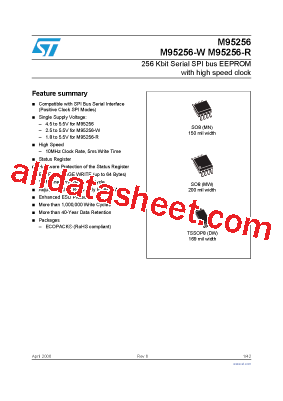 M95256-RMW3T/V Datasheet PDF - STMicroelectronics