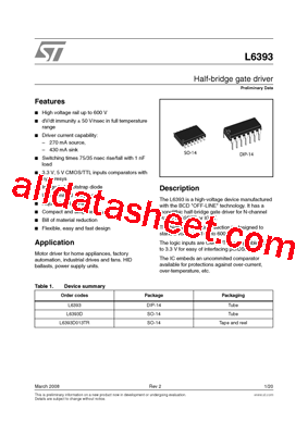 L6393D Datasheet PDF - STMicroelectronics