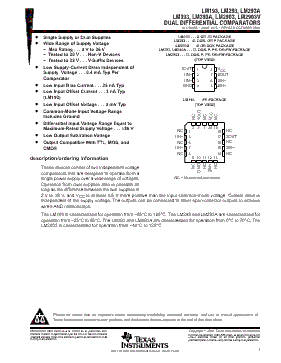 LM393D Datasheet PDF - Texas Instruments