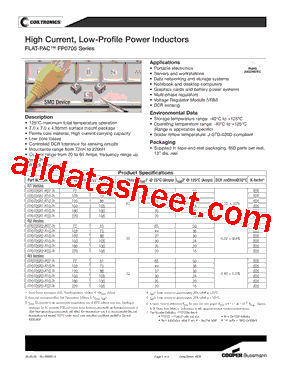 FP0705R2-R10-R Datasheet PDF - Cooper Bussmann, Inc.