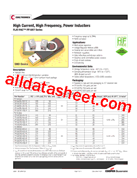 FP1007R3-R23-R Datasheet PDF - Cooper Bussmann, Inc.