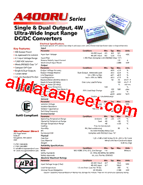 A412RU Datasheet PDF - MicroPower Direct, LLC