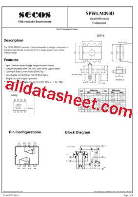 SPWLM393D Datasheet PDF - SeCoS Halbleitertechnologie GmbH