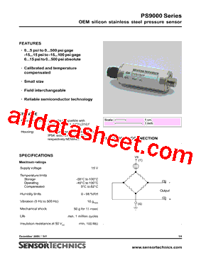 PS9300AG Datasheet PDF - Sensortechnics GmbH