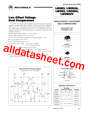 LM393D Datasheet PDF - Motorola, Inc