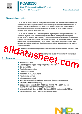 PCA9536TK Datasheet PDF - NXP Semiconductors