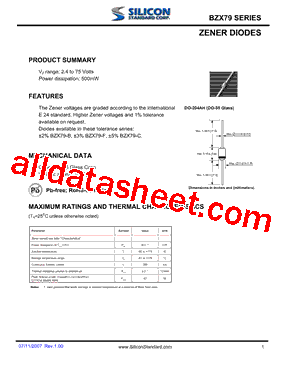 BZX79-B11 Datasheet PDF - Silicon Standard Corp.