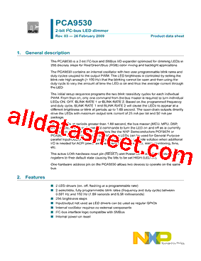 PCA9530 Datasheet PDF - NXP Semiconductors